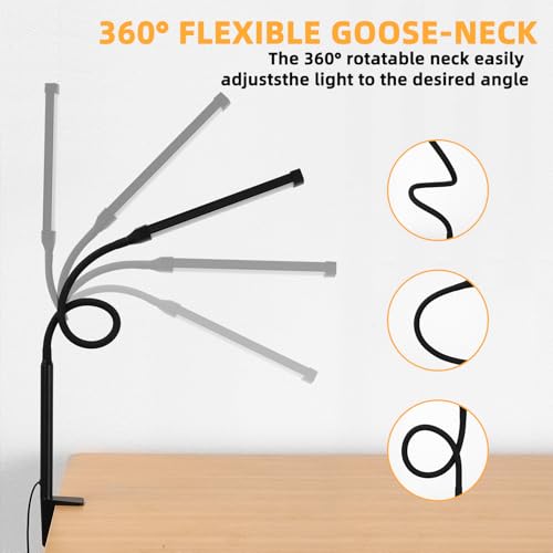 Classic Voncerus LED Desk Lamp with Clamp, Eye-Caring Essentials