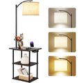 PESRAE Floor Lamp with Table, End Tables with Essentials