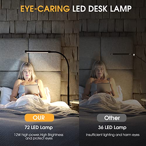 Classic Voncerus LED Desk Lamp with Clamp, Eye-Caring Essentials